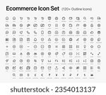 E-commerce Icon Set Outline Strokes. Online shopping, Cart, and Delivery Icons. Minimal Icons Designed for web, mobile, and presentation.