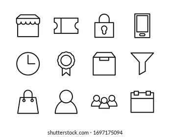 Ecommerce icon set with outline style. Suitable for any purpose.