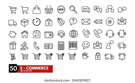  e-commerce icon set , shop, sale, contact - big icon set, , cart, barcode, shop, sale, contact, money, delivery, hotline, phone, sell, 