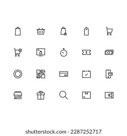 E-commerce icon set. Vector illustration.