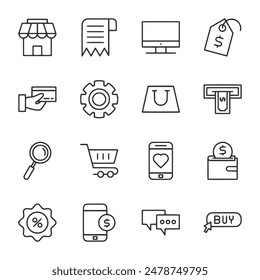 E-Commerce-Icon-Set-Vektorillustration