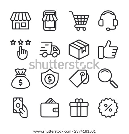E-commerce icon set vector illustration