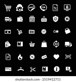 Ecommerce icon set white vector 