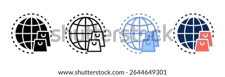 Ecommerce icon sheet multiple style collection