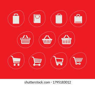 Ecommerce icon shopping cart vector bag 