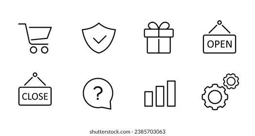 Ecommerce icon, Shopping icon set. Сollection of web icons for online shop, such as discount, delivery