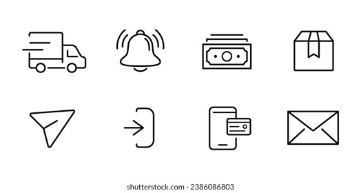 E-Commerce icon, Shopping icon set. Сollection of web icons for online shop, such as discount, delivery