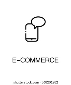 E-commerce icon. Single high quality outline symbol for web design or mobile app. Thin line sign for design logo. Black outline pictogram on white background