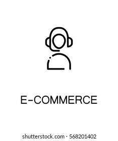 E-commerce icon. Single high quality outline symbol for web design or mobile app. Thin line sign for design logo. Black outline pictogram on white background