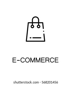 E-commerce icon. Single high quality outline symbol for web design or mobile app. Thin line sign for design logo. Black outline pictogram on white background