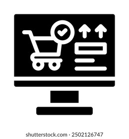 Icono de comercio electrónico con glifo de estilo