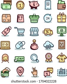 Icono de eCommerce. Icono de tecnología. Icono de compra.