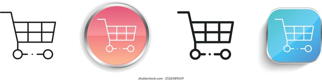 ecommerce icon. Thin Linear, Regular and Button Style Design Isolated On White Background