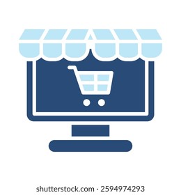 Ecommerce Icon Two Color Style. Vector Illustration For Graphic Design