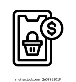 Vector De Iconos De Comercio Electrónico Del Conjunto De Líneas De Gestión Empresarial