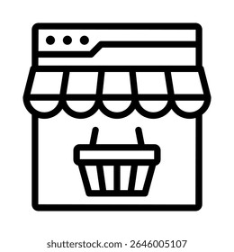 Diseño de Vector de icono de comercio electrónico - estilo de contorno de alta calidad