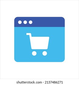 Icono de Ecommerce ilustración gráfica vectorial en azul