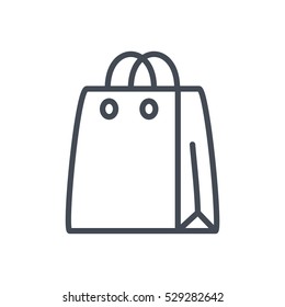 Ecommerce Icon Vector Outlined Line Business Finance Shop Shopping Bag