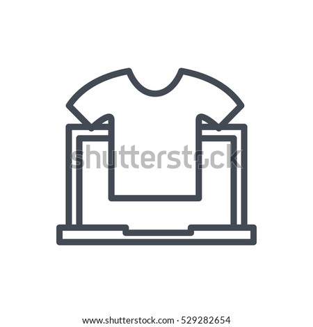 ecommerce icon vector outlined line business finance shop shopping shirt website