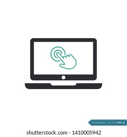 e-Commerce Icon Vector Template. Click Pointer Flat Design.