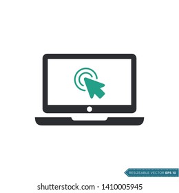 e-Commerce Icon Vector Template. Click Pointer Flat Design.