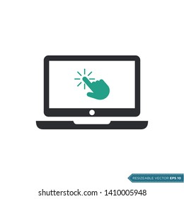 e-Commerce Icon Vector Template. Click Pointer Flat Design.