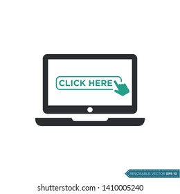 e-Commerce Icon Vector Template Flat Design. Click Pointer Information.