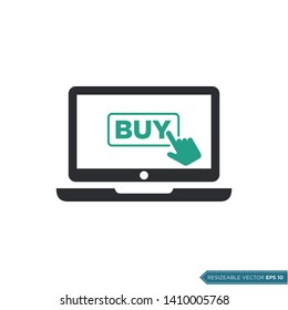 e-Commerce Icon Vector Template. Online Buy Click Pointer Flat Design.