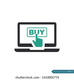 e-Commerce Icon Vector Template. Online Buy Click Pointer Flat Design.