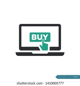 e-Commerce Icon Vector Template. Online Buy Click Pointer Flat Design.