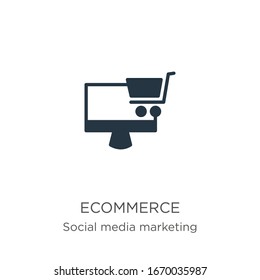 Ecommerce icon vector. Trendy flat ecommerce icon from social media marketing collection isolated on white background. Vector illustration can be used for web and mobile graphic design, logo, eps10