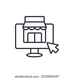 E-commerce icon. vector.Editable stroke.linear style sign for use web design,logo.Symbol illustration.
