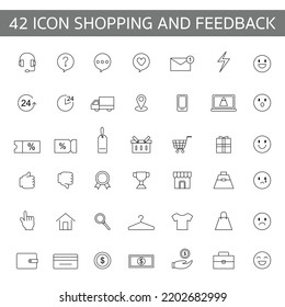 E-commerce icon. Website, relation, feedback, online and more. vector illustration