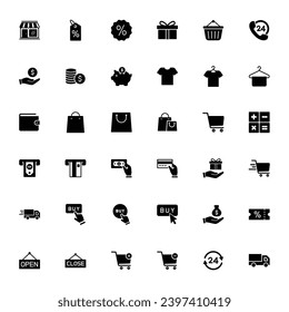 ecommerce icons collection, ecommerce icon set vector, shopping icon set for web, computer and mobile	app