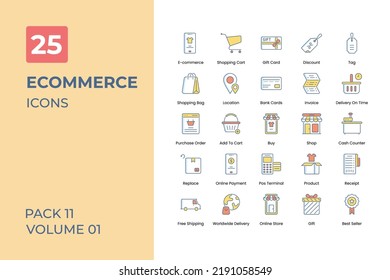 E-commerce icons collection. Set contains such Icons as online shopping, mobile shopping, and more