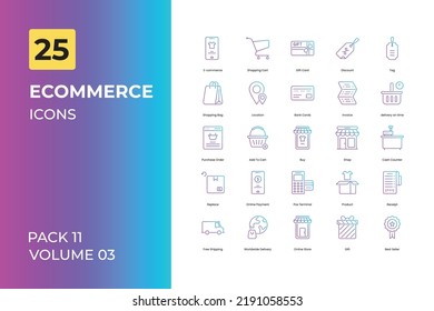 E-commerce icons collection. Set contains such Icons as online shopping, mobile shopping, and more