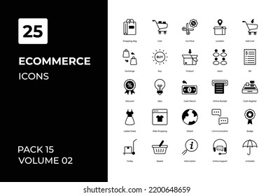 E-commerce icons collection. Set contains such Icons as and more	