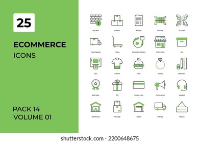 Colección de iconos de comercio electrónico. Set contiene los iconos como y más	
