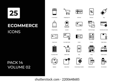 E-commerce icons collection. Set contains such Icons as and more	