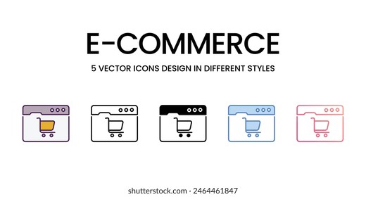 E-commerce Icons different style vector stock illustration