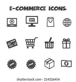 e-commerce icons, mono vector symbols