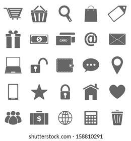 Ecommerce icons on white background, stock vector