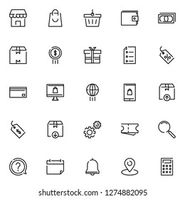 E-commerce icons pack. Isolated e-commerce  symbols collection. Graphic icons element