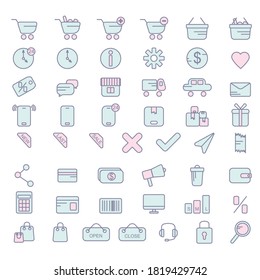 E-commerce icons pack for shop