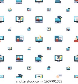 ecommerce icons pattern seamless. Included editable flat eCommerce solutions, Digital marketing, online store, online business, eCommerce marketing icons. icons for web and mobile.