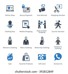 E-commerce Icons Set 1 - Blue Series