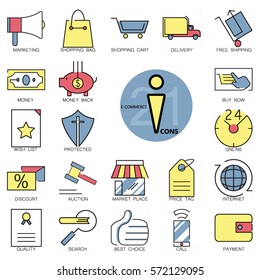 E-commerce icons set.