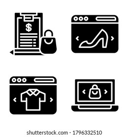 Ecommerce Icons Set = clipboard, web, web commerce, shopping online. Perfect for website mobile app, presentation, illustration and any other projects.
