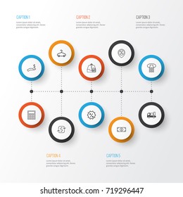 E-Commerce Icons Set. Collection Of Callcentre, Rebate Sign, Rich And Other Elements. Also Includes Symbols Such As Upload, Badge, Truck.