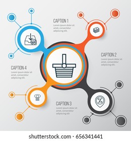 Ecommerce Icons Set. Collection Of Dollar Banknote, Pannier, Withdraw Money And Other Elements. Also Includes Symbols Such As Money, Paper, Shopping.